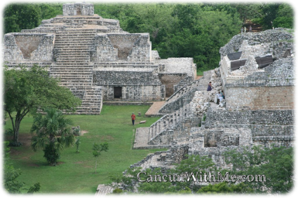 Ek Balam ruins from top of the main pyramid, photo take by Cancun Manny while on a private tour